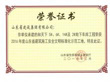 和天下5#、6#、14#及2#地下车库获2016年度省建筑施工安全文明标准化示范工地